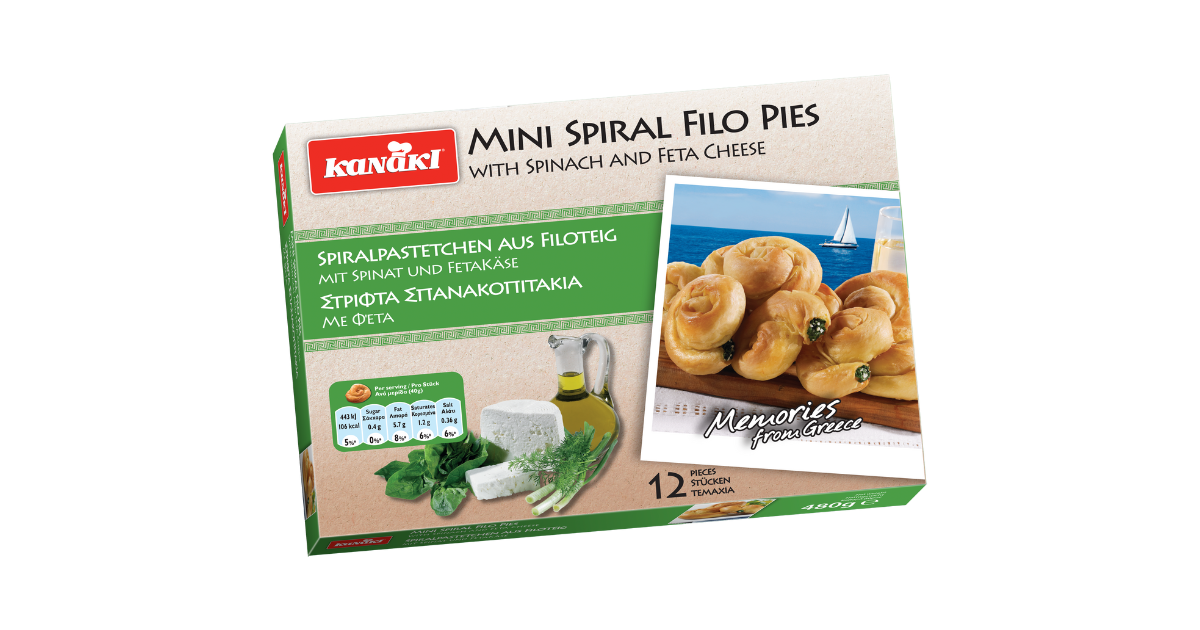 Kanaki Mini Spinach & Cheese Filo Spirals